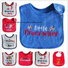 Индивидуальный дизайн вышитый хлопковой трюк Baby Wear Bib